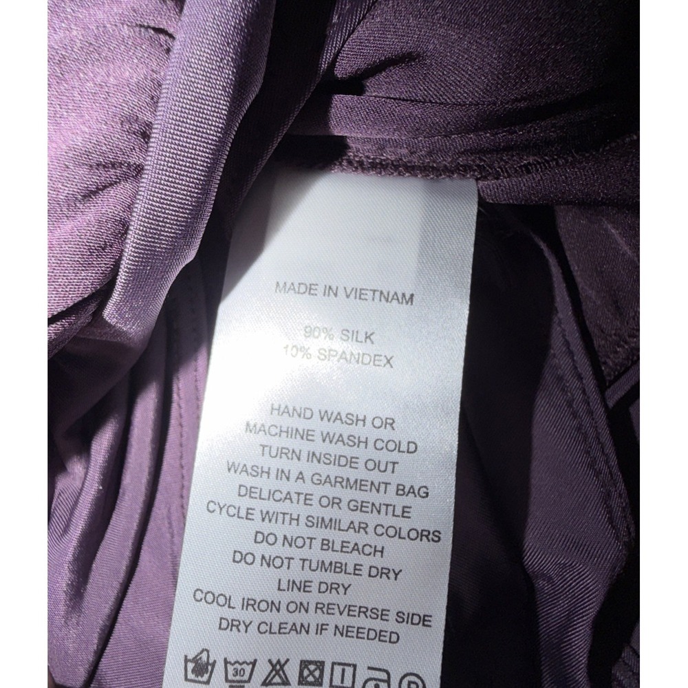 Quince Washable Stretch Silk Surplice Bodysuit Size M Deep Orchid Purple EUC - Picture 5 of 7